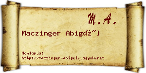 Maczinger Abigél névjegykártya